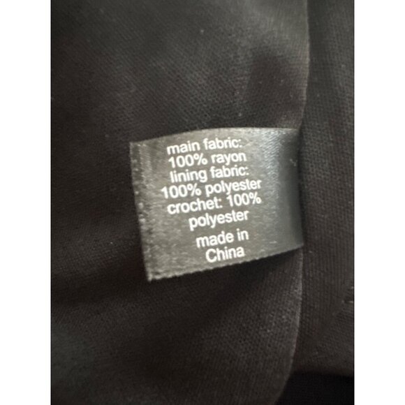 Lane Bryant Dress Black Crochet Lace Short Sleeve Shift Dress Pockets Size 14 - Picture 6 of 6